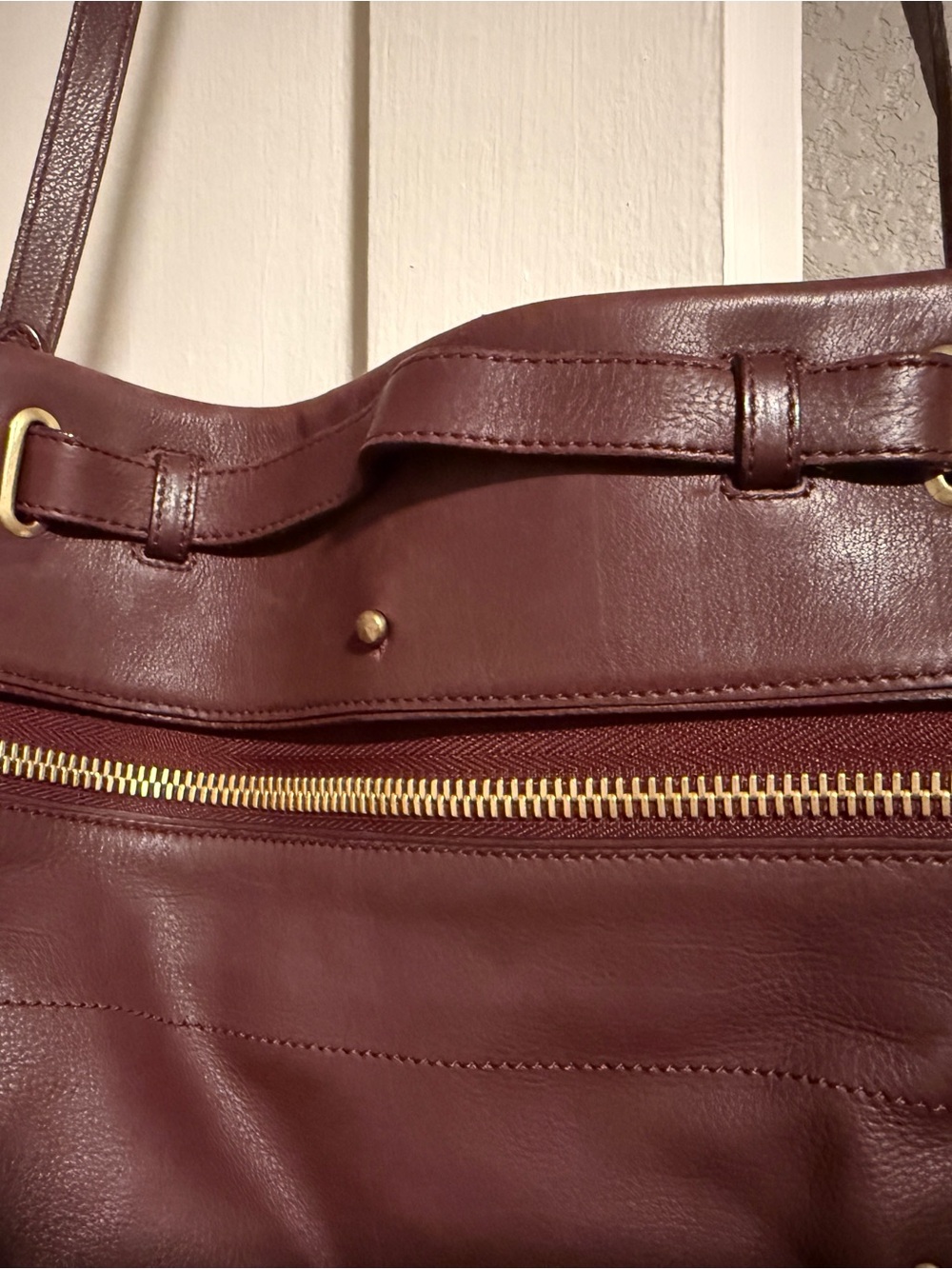 Jerome Dreyfuss “Pedro” Burgundy Leather Crossbody Shoulder Bag - Picture 3 of 16